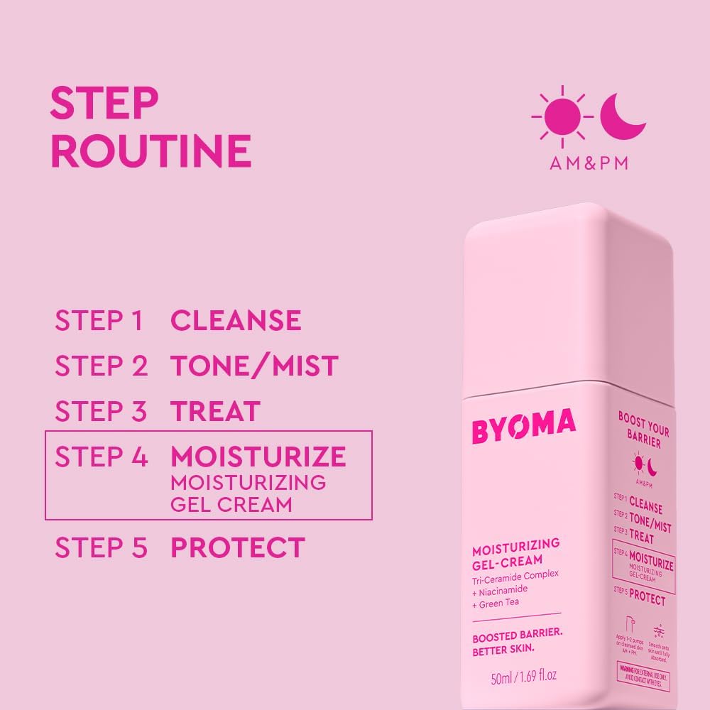 BYOMA Moisturising Rich Cream (50ml) Face Moisturiser with Ceramides, Hydrates and Nourishes Dry Skin - Barrier Repair, Alcohol Free, Vegan