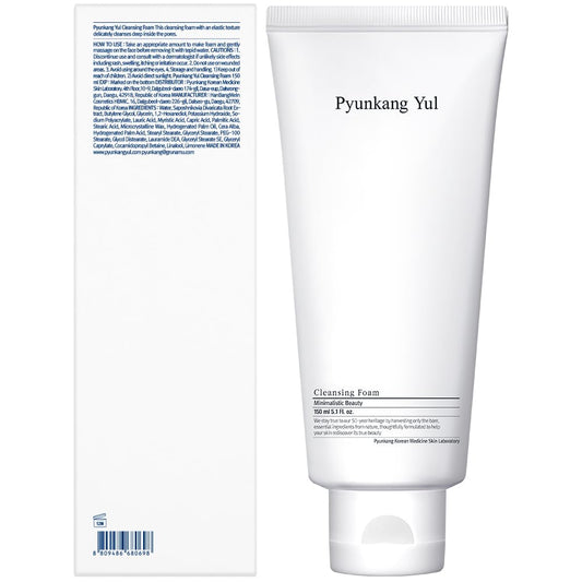 Pyunkang Yul Cleansing Foam - Korean Facial Wash For All Skin Types - Zero-Irritation Face Washer Extracted From Coconut - Moisturized Skin & Creating Moisture Barrier After Cleansing - 5.1 Fl. Oz