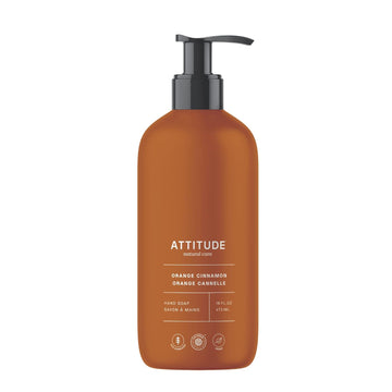 Attitude Liquid Hand Soap, Ewg Verified, Plant And Mineral-Based, Vegan Personal Care Products, Orange Cinnamon, 16 Fl Oz