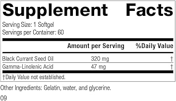 Standard Process Black Currant Seed Oil - Immune Support, Blood Flow Support, And Tissue Repair Support With Whole Food Blend Of Black Currant Seed Oil And Gamma-Linoleic Acid - 60 Softgels