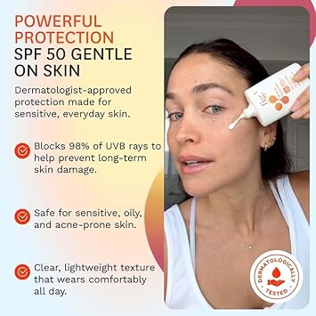 Fig.1 Mineral Sunscreen For Face Spf 50 – Zinc Oxide Face Sunscreen Moisturizer With Hyaluronic Acid & Antioxidant – Broad Spectrum Sun Protection –Fragrance-Free, Lightweight, Invisible Finish, 1.7Oz