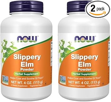 Now Supplements, Slippery Elm Powder (Ulmus Rubra), Non-Gmo Project Verified, Herbal Supplement, 4-Ounce (Pack Of 2)