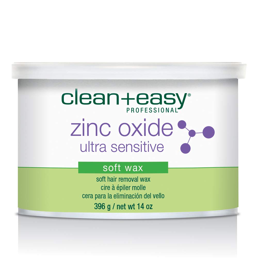 Clean + Easy Zinc Oxide Ultra Sensitive Soft Wax For Hair Removal - Depilatory Wax For Sensitive Skin, Removes Fine To Medium Hair, Diy Waxing, 14Oz : Beauty & Personal Care