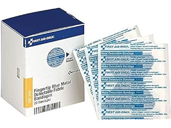 First Aid Only Fae-3040 Smartcompliance Refill Blue Metal Detectable Fingertip Bandages, 20 Count