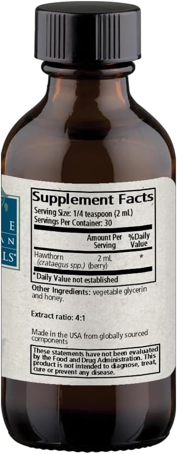 Wise Woman Herbals Hawthorn Berry Solid Extract 4:1, Alcohol-Free Extra Strength, Promotes Healthy Circulation, Antioxidant Protection, Herbal Cardiovascular Support, 8 Fl Oz