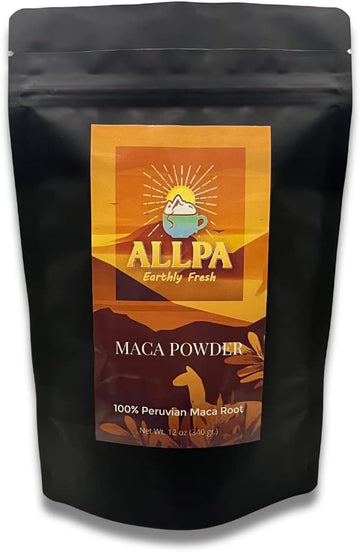 Allpa Peruvian Maca Powder 12 oz, Organic Maca Powder, All Natural Maca Powder Organic, The Ultimate Peruvian Super Food, Energy and Endurance Aid, Product of Peru