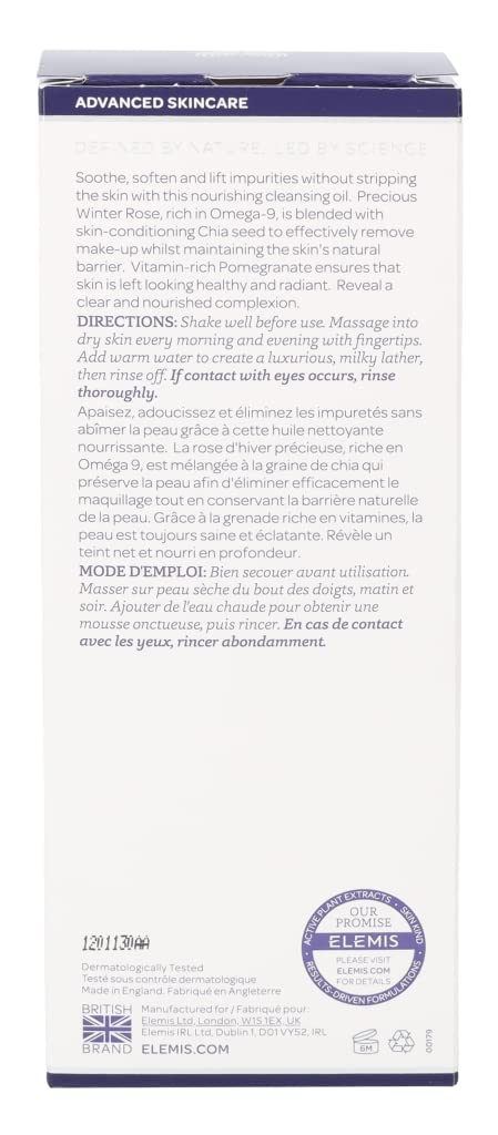 ELEMIS Nourishing Omega-Rich Cleansing Oil; Skin Conditioning Cleansing Oil, 6.5 Fl Oz : Beauty & Personal Care