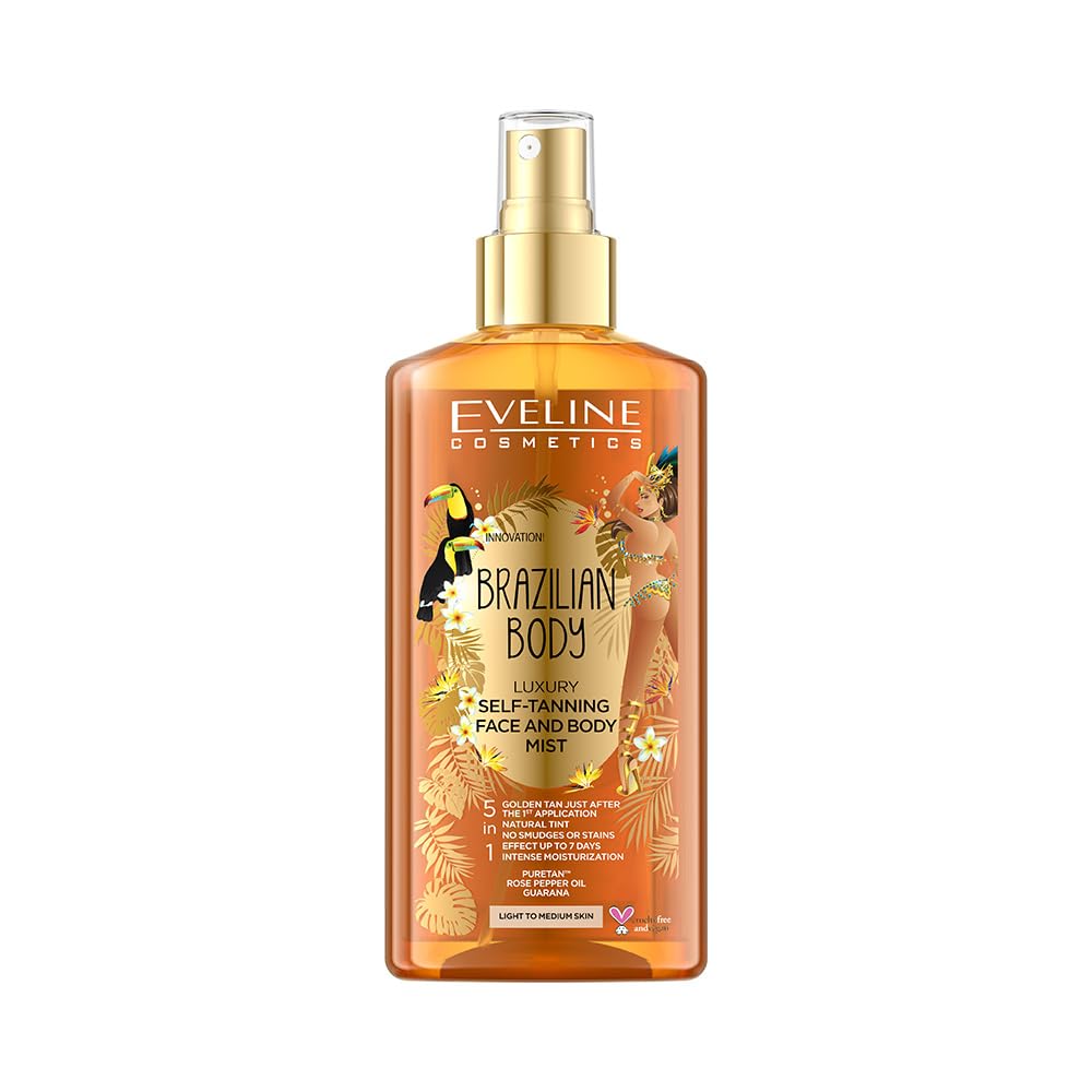 Eveline Brazilian Body Luxury -Self Tanning Face And Body Mist 5.07 Fl Oz