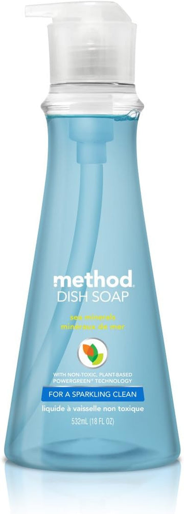 Method Gel Dish Soap, Sea Minerals, Biodegradable Formula, Tough on Grease, 18 Fl Oz (Pack of 6)