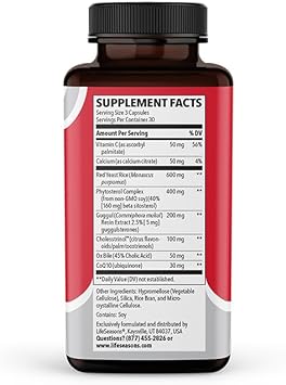 Life Seasons - Choles-T - Cholesterol Support Supplement - Promotes Healthy Heart & Liver Function - Maintains Normal Levels - Red Yeast Rice, CoQ10, Guggul & Phytosterols - 90 Capsules : Health & Household