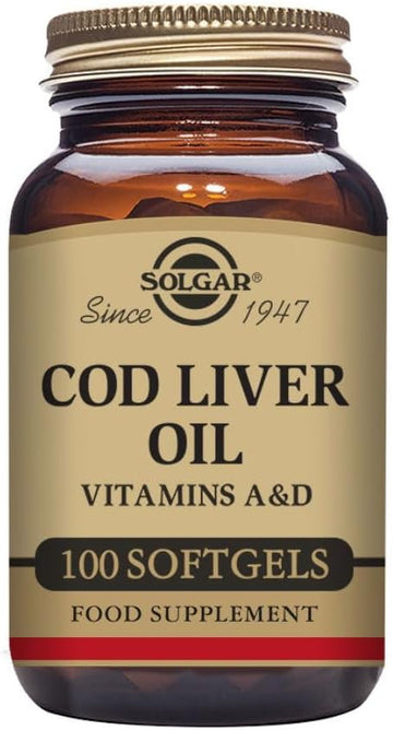 Solgar Cod Liver Oil, 100 Softgels - Supports Healthy Immune System, Healthy Eyes & Vision And Bone Health - Vitamin A & D Supplement - Non-Gmo, Gluten Free, Dairy Free - 100 Servings