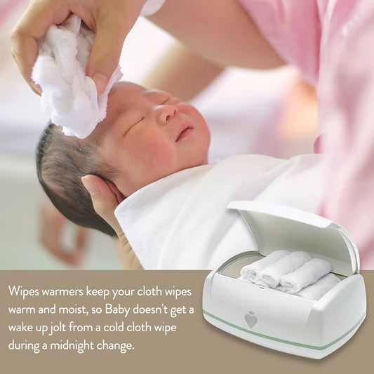 Prince Lionheart Warmies Wipes Warmer Designed For Reusable Cloth Wipes | Soft Glow Nighlight | Includes 1 Everfresh Pillow And 4 Warmies Cloth Wipes