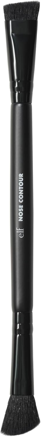 E.L.F. Dual Ended Nose Contour Brush, Makeup Brush For Contouring Your Nose, Angled End & Soft, Fluffy End, Made With Synthetic, Cruelty-Free Bristles