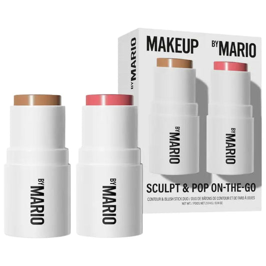 Makeup By Mario Sculpt & Pop On The Go Contour & Blush Stick Duo Makeup Gift Set - Light Medium & Sweet Pink : Beauty & Personal Care