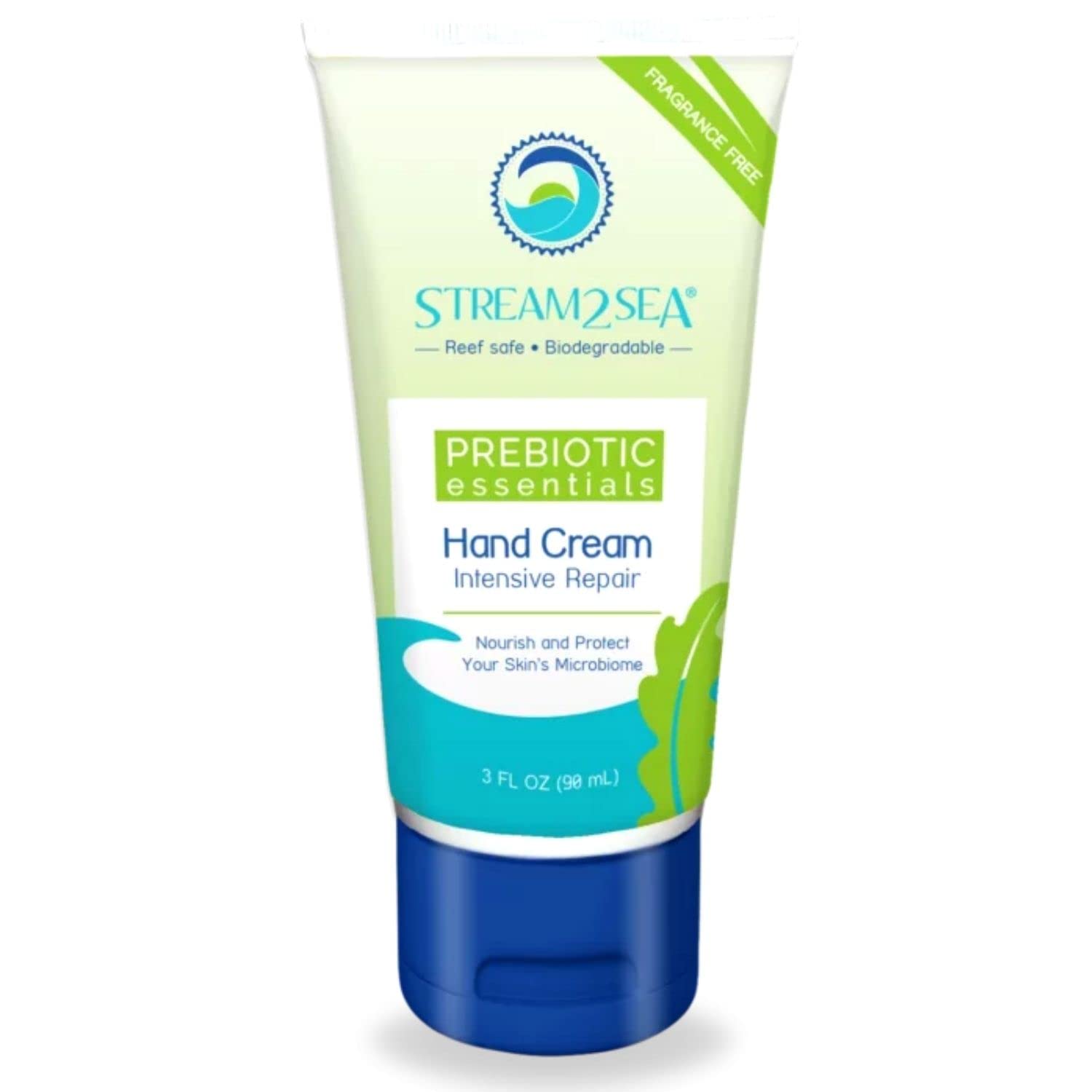 STREAM 2 SEA Unscented Intensive Repair Hand Cream Prebiotic Essentials, Antioxidant Rich Reef Safe Natural and Paraben Free Moisturizing Hand Cream, 3 Fl oz