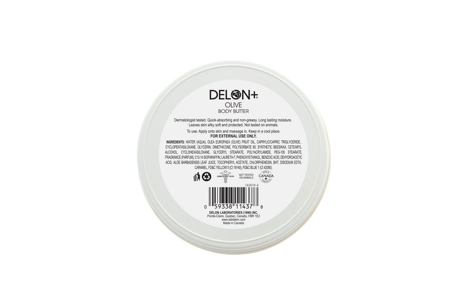 Delon Intense Moisturizing Body Butter, Olive With Olive Oil & Vitamin E, 6.9 Oz : Beauty & Personal Care