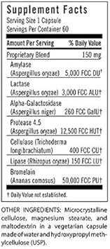 Flora - Enzyme Blend Of Seven Vegetarian Enzymes, Supports Optimal Digestion Of Proteins, Fast, Carbs, Fiber And Complex Sugars, Provides Relief From Lactose Intolerance, 60 Vegetarian Capsules