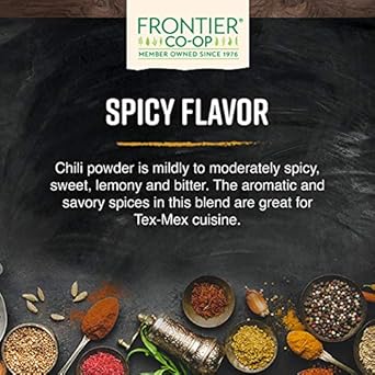 Frontier Co-Op Chili Powder Blend, Traditional (No Salt), Kosher, Salt-Free, Non-Irradiated | 1 Lb. Bulk Bag