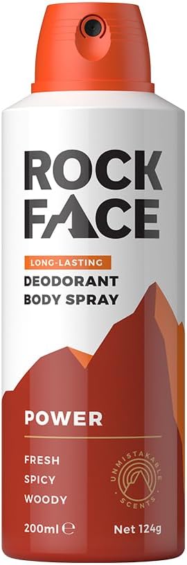 Rock Face Men'S Body Spray - Power Fragrance Body Spray Deodorant For Men, 200Ml, Spicy Oriental Scent, Long Lasting
