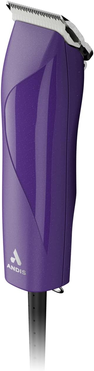 Andis 24820 EasyClip Professional-Animal 7-Piece Detachable Ceramic Blade Clipper Kit, Frustration Free Packaging, Purple