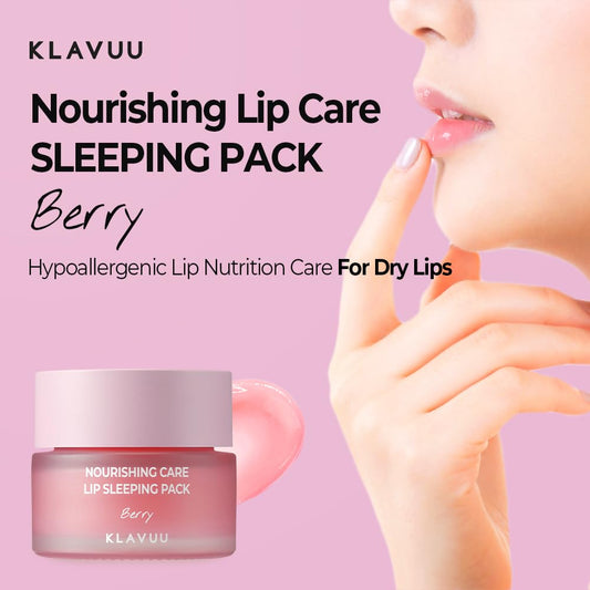 Klavuu Lip Mask Set (2Pcs) – Overnight Deep Hydrating Korean Lip Balm Treatment For Very Dry, Chapped Lips | Lip Lightening & Plumping With Instant Hydration | Gentle Exfoliating (Berry &Berry)