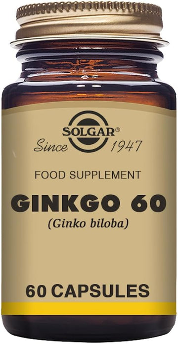 Solgar Super Ginkgo, 60 Vegetable Capsules - Full Potency (FP) - Antioxidant & Nervous System Support - Brain Health - Non-GMO, Vegan, Gluten Free, Dairy Free - 60 Servings