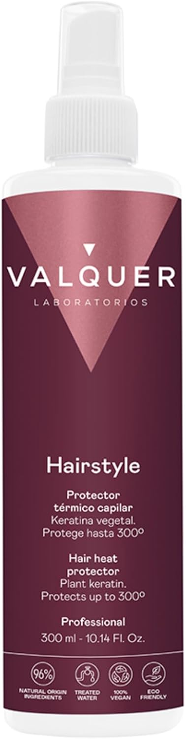 Valquer Thermal Hair Protector Spray. Advanced Protection for All Hair Types against the Heat of Straighteners and Dryers, Preventing Damage and Dryness. Zero Vegan Formula. 300ml : Amazon.co.uk: Beauty