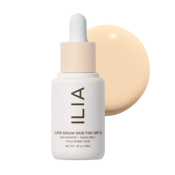 Ilia - Super Serum Skin Tint Spf 40 | Non-Comedogenic, Vegan, Lightweight To Help Against Blue Light, + Pollution While Hydrating, Smoothing, + Refining (Sombrio St2.5, 1 Fl Oz | 30 Ml)