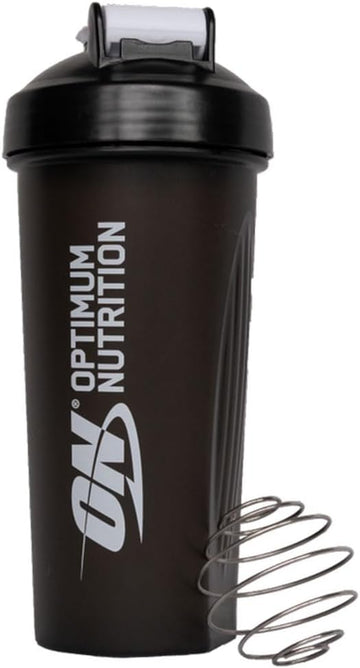Optimum Nutrition Shaker With Stainless Steel Mixing Ball, Bpa- And Dehp-Free, Dishwasher Safe, For Protein Powder, Workout Supplements And Meal Replacement Shakes, Black, 600 Ml