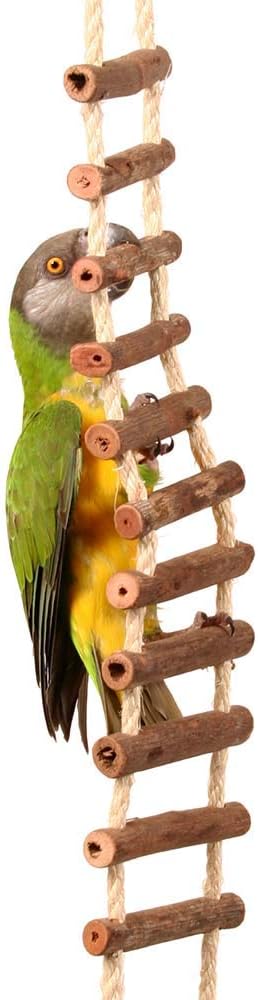 Natural Log Ladder Bridge Parrot Toy - Large African Greys Conures Amazons
