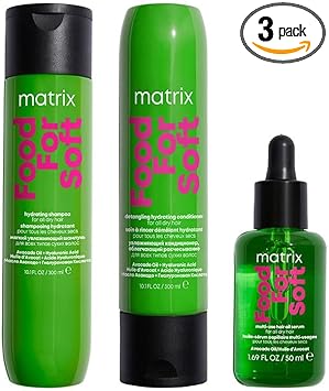 Matrix Food For Soft Hydrating Shampoo And Detangling Conditioner With Avocado Oil And Hyaluronic Acid For Dry Hair 300Ml, Hair Oil 50Ml Pack