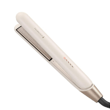 Shea Soft Flat Iron With Advanced Ceramic Coating, Hair Straightener For Thick, Curly Hair, 450F High Heat And Auto-Shut Off, 5 Heat Settings, Ivory