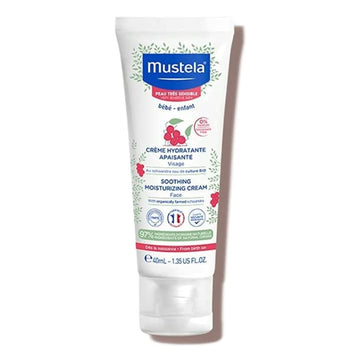 Mustela Baby Soothing Moisturizing Cream - Face Moisturizer For Very Sensitive Skin - With Natural Avocado & Schizandra Berry - Fragrance-Free - 1.35 Fl. Oz