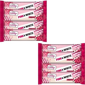 The Real Candy Co. Pink & White Nougat Bars 130G (8X Bars)