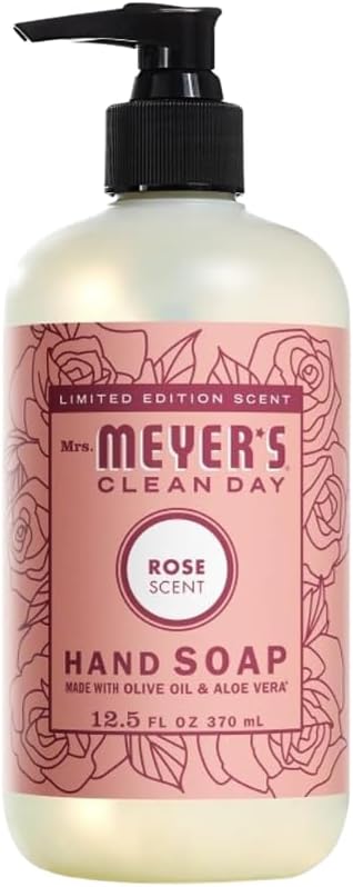 Variety, 1 Mrs. Meyer's Room Freshener, 8 OZ, 1 Mrs. Meyer's Liquid Dish Soap, 16 OZ, 1 Liquid Hand Soap,12.5 OZ, 1 Multi-Surface Cleaner 16 OZ, 1 CT (Rose)