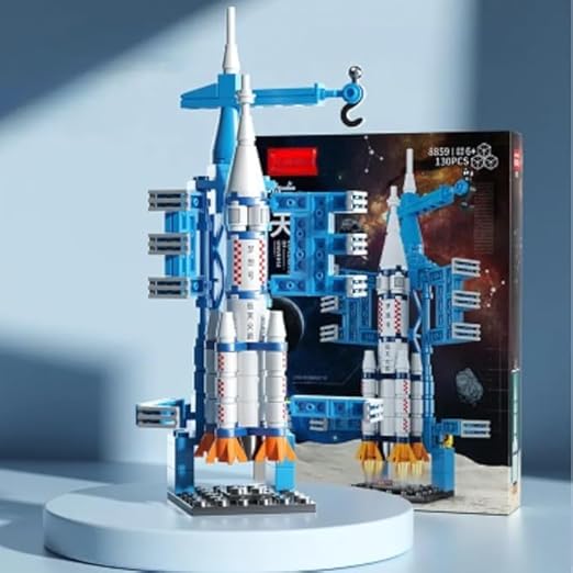 INFINIBYTE Space Shuttle Building Block Set – STEM Construction Toy for Kids Age 4+ | Aerospace Rocket Ship Kit Compatible with Major Brick Brands