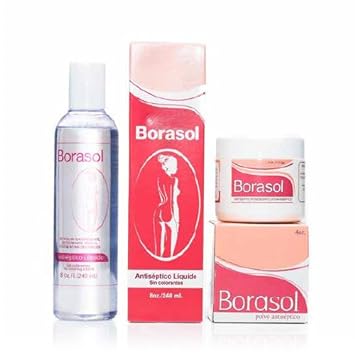 Borasol Liquid Antiseptic, No Coloring Added Plus Borasol Antiseptic Powder 4oz 114g : Health & Household