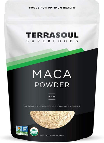 Terrasoul Superfoods Organic Raw Maca Powder, 1 Lb - Premium Quality, Supports Increased Stamina & Energy