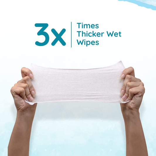 99% Pure Water (Unscented) Baby Wipes I Natural Plant Made Cloth - Super Thick I 72 Pcs/Pack - Pack Of 2 (Super Saver Pack)