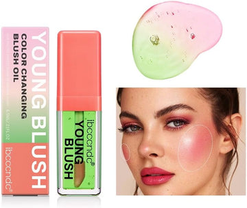 Color Changing Liquid Blush, Moisturizing Ph Changing Blush Liquid For Cheeks, Dewy Finish Face Blush For Natural Looks, Weightless & Long Lasting Blush Makeup (Green)