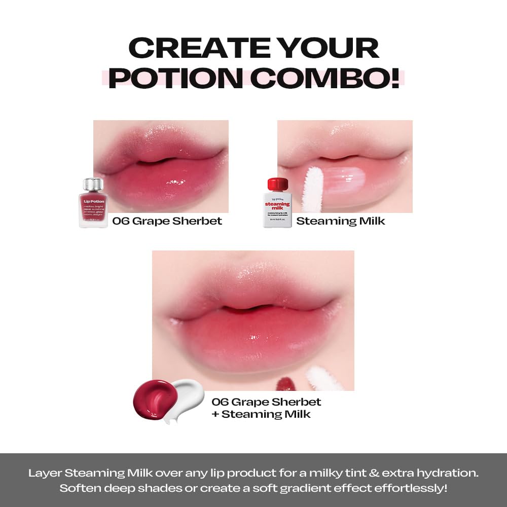 Lip Potion Aqua Glow No.4 Apple Drop | Hydrating, Non-Sticky Gloss With Sheer Radiance | 0.3 Oz
