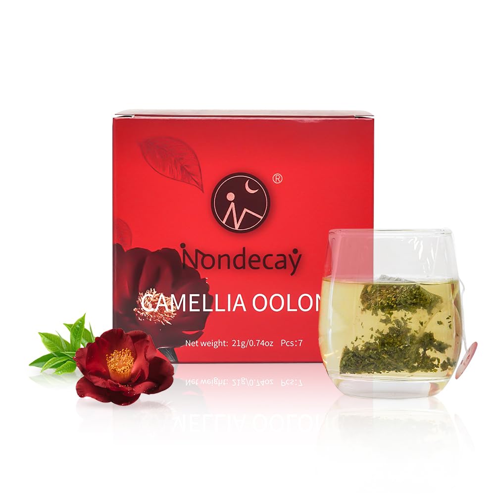 Camellia Oolong|Nondecay Tea Sampler With 7 Pyramid Tea Infuser Bags - Fruit, Herb And Flower Tea For Cold Brew & Hot Brew, Birthday, Hostess And Co-Worker Fall Gifts