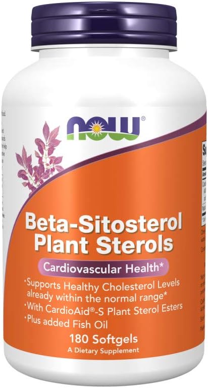 NOW Supplements, Beta-Sitosterol Plant Sterols with CardioAid?-S Plant Sterol Esters and Added Fish Oil, 180 Softgels