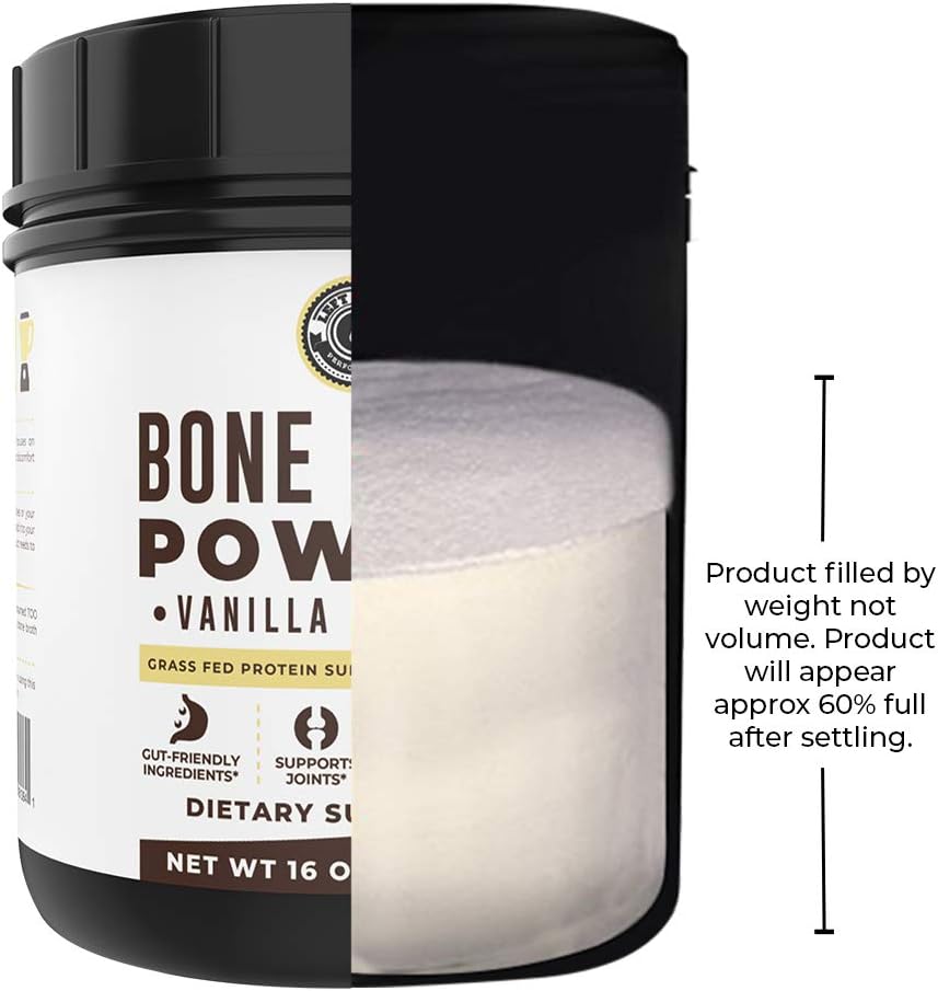 16oz Vanilla Bone Broth Protein Powder From Grass Fed Beef - Non-GMO Ingredients, Gut-Friendly, Low Carb Dairy Free Protein Powder - Natural Collagen Source For Joint Support - Keto Friendly : Health & Household