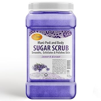 Spa Redi – Sugar Body Scrub, Lavender And Wildflower, 128 Oz Exfoliating, Moisturizing, Hydrating And Nourishing, Glow, Polish, Smooth And Fresh Skin - Body Exfoliator