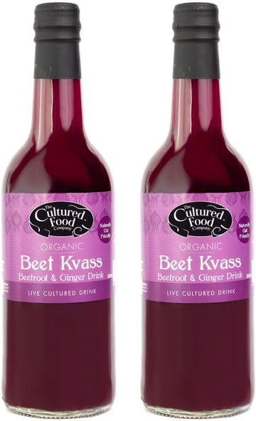 The Cultured Food Company Organic Beet Kvass 2 X 500Ml – Vegan – Raw Fermented Beetroot Juice – Unpasteurised – Natural Detox Tonic – Organic Probiotic Drink – Gut Health Support – Irish Made