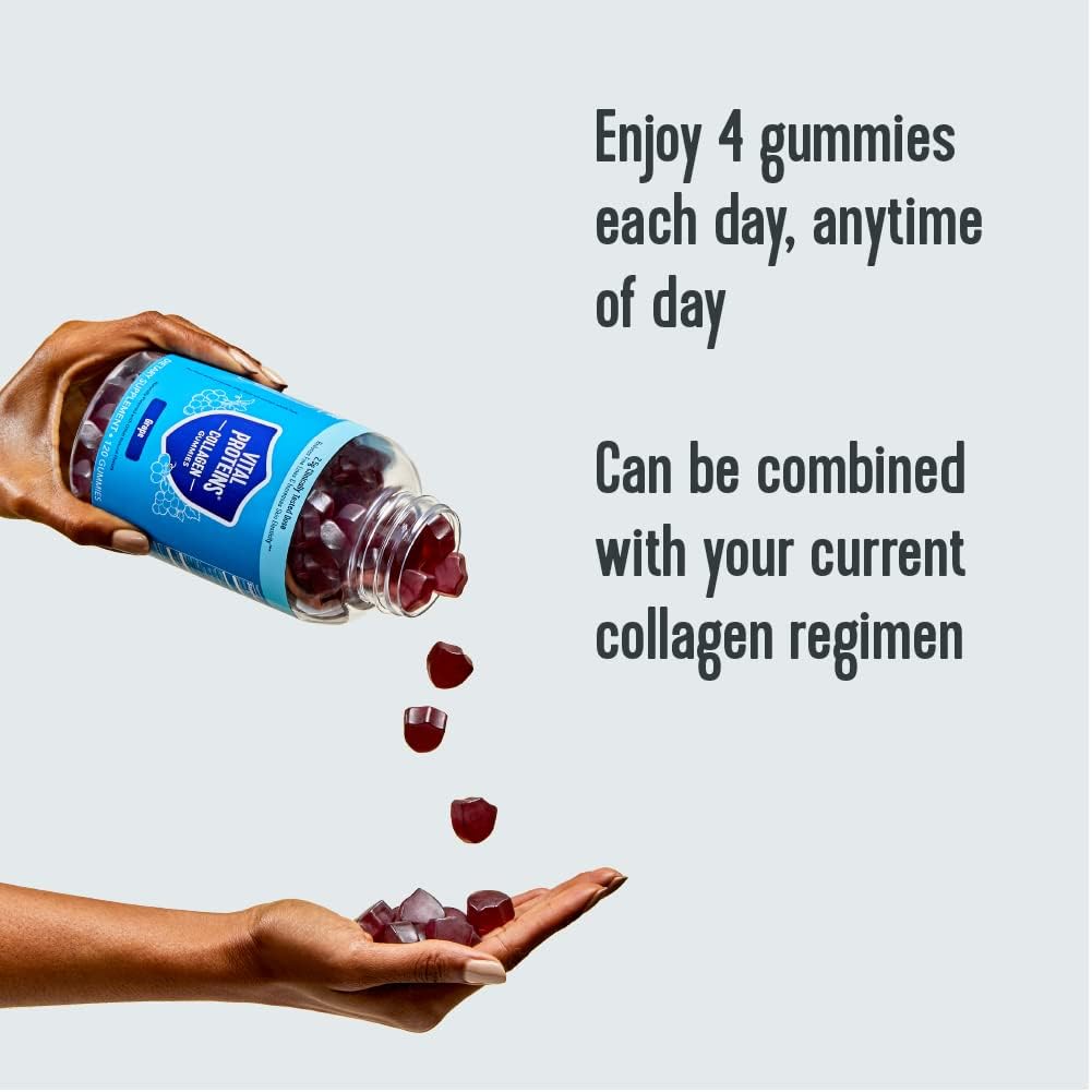 Vital Proteins Collagen Gummies, 2.5g of Clinically-Tested Collagen for Hair, Skin, Nails & Wrinkles, 120 ct Bottle, Pack of 2, Grape Flavor : Health & Household