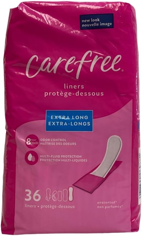 Carefree Body Shape Extra Long Unscented, 36-count (Pack of 2)