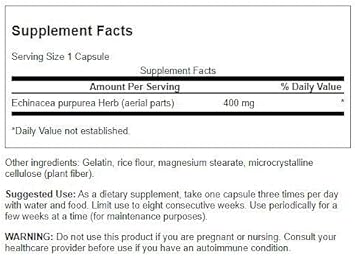 Swanson Echinacea 400 Milligrams 180 Capsules