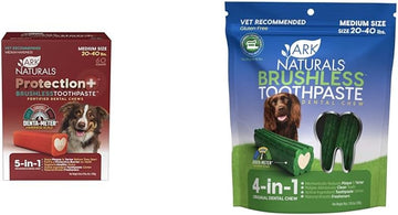 Ark Naturals Brushless Toothpaste Bundle, Dog Dental Chews for Medium Breeds, Prevents Plaque & Tartar, Freshens Breath : Pet Supplies